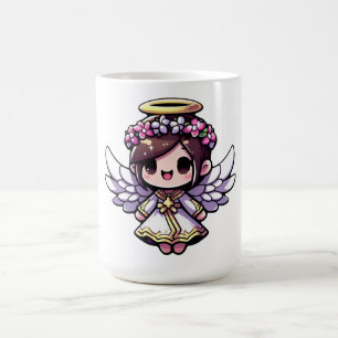 Ethereal Angelic Chibi - angel, halo, flowers Coffee Mug