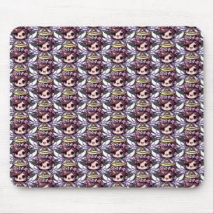 Ethereal Angelic Chibi - angel, halo, flowers Mouse Pad