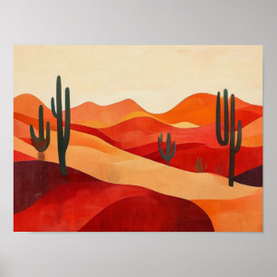 Ethereal Arid Horizons: A Stylized Study of Layere Poster