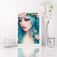 Ethereal Art | Beautiful Fairy with Blue Hair
