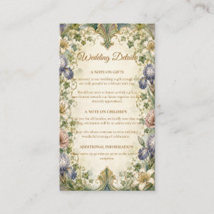 Ethereal Art Nouveau Botanical Romance Wedding Enclosure Card