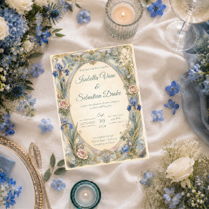 Ethereal Art Nouveau Floral Romance Wedding Invitation