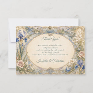 Ethereal Art Nouveau Floral Romance Wedding Thank You Card
