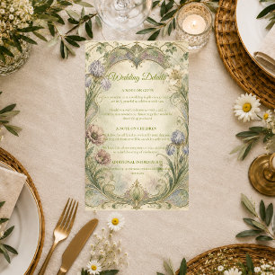 Ethereal Art Nouveau Garden Wedding Enclosure Card