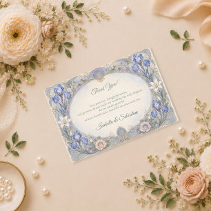 Ethereal Art Nouveau Iris Romance Wedding Thank You Card