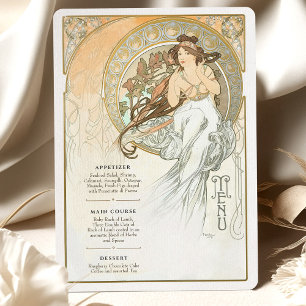 Ethereal Art Nouveau Wedding Menu Card
