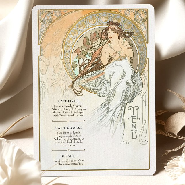 Ethereal Art Nouveau Wedding Menu Card (Creator Uploaded)