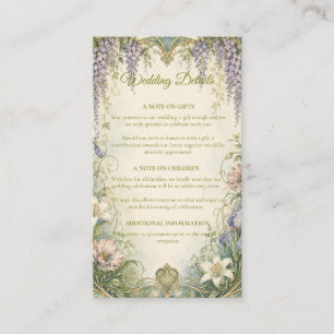 Ethereal Art Nouveau Wisteria Romance Wedding Enclosure Card