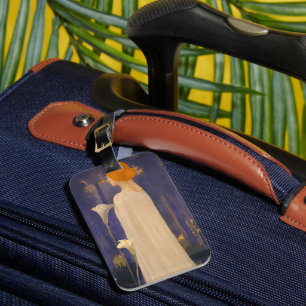 Ethereal Art Nouveau Woman by Moonlit Calla Lilies Luggage Tag