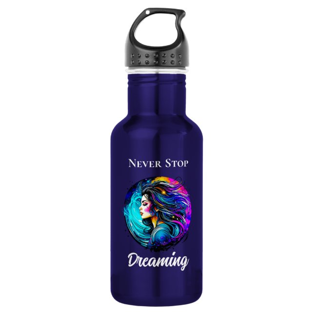 Ethereal Beautiful Woman Never Stop Dreaming 532 Ml Water Bottle (Front)