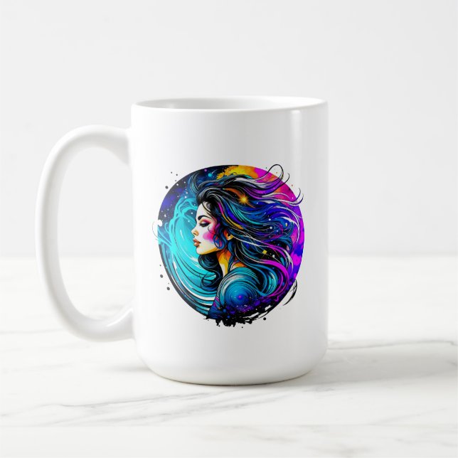Ethereal Beautiful Woman Never Stop Dreaming Coffee Mug (Left)