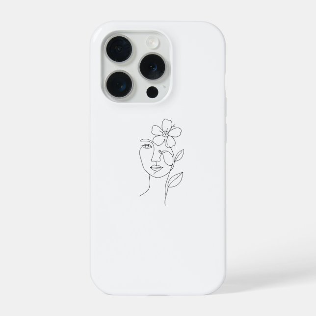 : Ethereal Beauty: One Line Female Portrait  iPhone Case (Back)