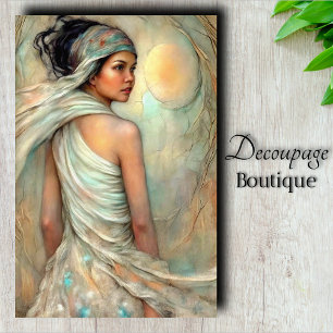 Ethereal Beauty Portrait Decoupage Tissue Paper