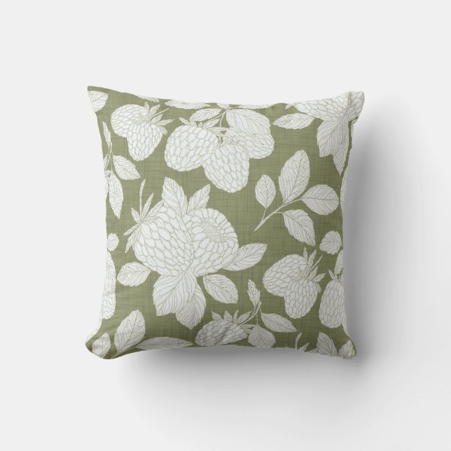Ethereal Berry Leaf Pillow (Front)