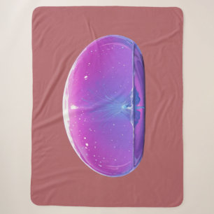 Ethereal Bioluminescent Undersea Bubble Sanctuary Sherpa Blanket