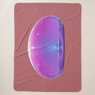 Ethereal Bioluminescent Undersea Bubble Sanctuary Sherpa Blanket