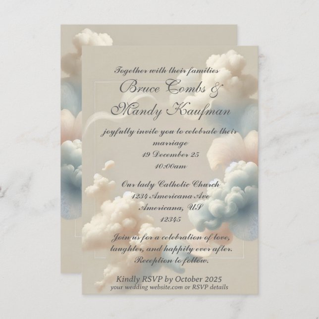 Ethereal Bliss Invitation (no foil) (Front/Back)