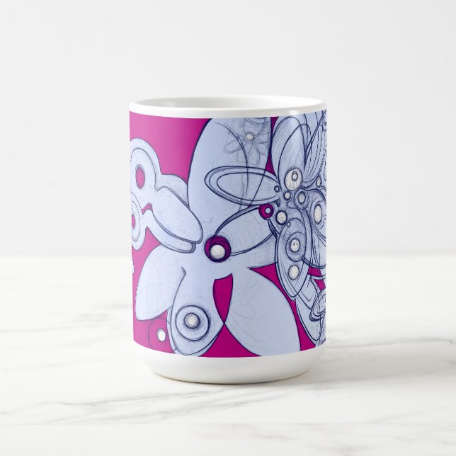 Ethereal Bloom on Crimson Void Coffee Mug (Center)