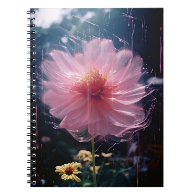 Ethereal Blossom: A Dance of Light and Colour Notebook (Front)