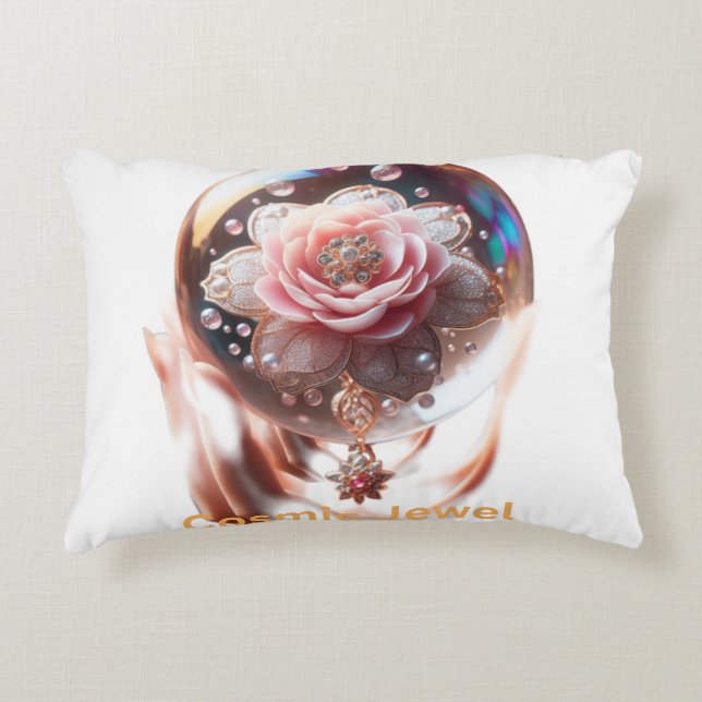  Ethereal Blossom: Jewel of Enchantment Decorative Cushion (Front)