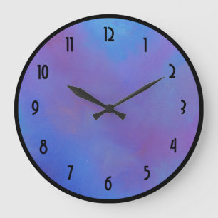 Ethereal Blue Abstract Large Clock