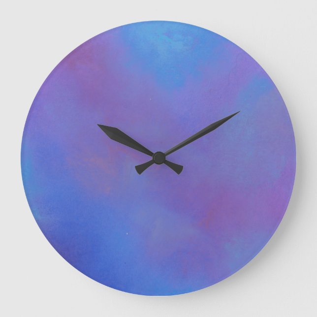 Ethereal Blue Abstract Large Clock (Front)