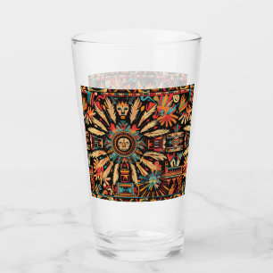 Ethereal Blue "Aztec Dream" Glass Tumbler