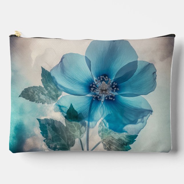 Ethereal Blue Blossom  Accessory Pouch (Front)