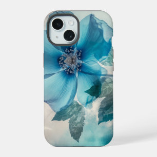 Ethereal Blue Blossom iPhone 15 Case