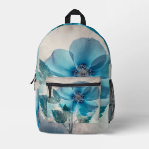 Ethereal Blue Blossom Printed Backpack