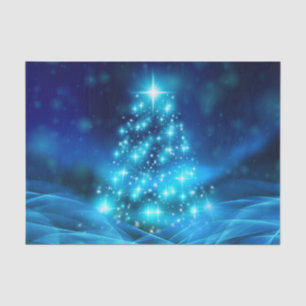 Ethereal Blue Christmas Tree Tissue Paper