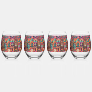 Ethereal Blue "Legacy of the Sun Empire" Stemless Wine Glass