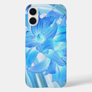 Ethereal Blue Lily, Winter Floral Fantasy iPhone 16 Plus Case