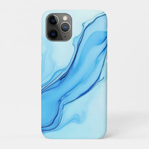 Ethereal Blue Liquid Art Swirls iPhone 11 Pro Case