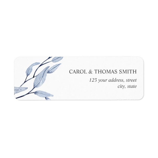 Ethereal blue | PERSONALIZED WEDDING Return Address Label (Front)