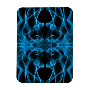 Ethereal Blue Smoke Abstract Art Magnet