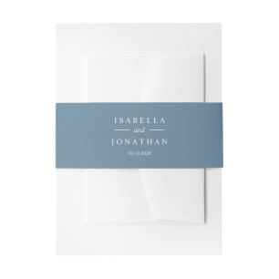 Ethereal Blue   wedding classic monogram Invitation Belly Band