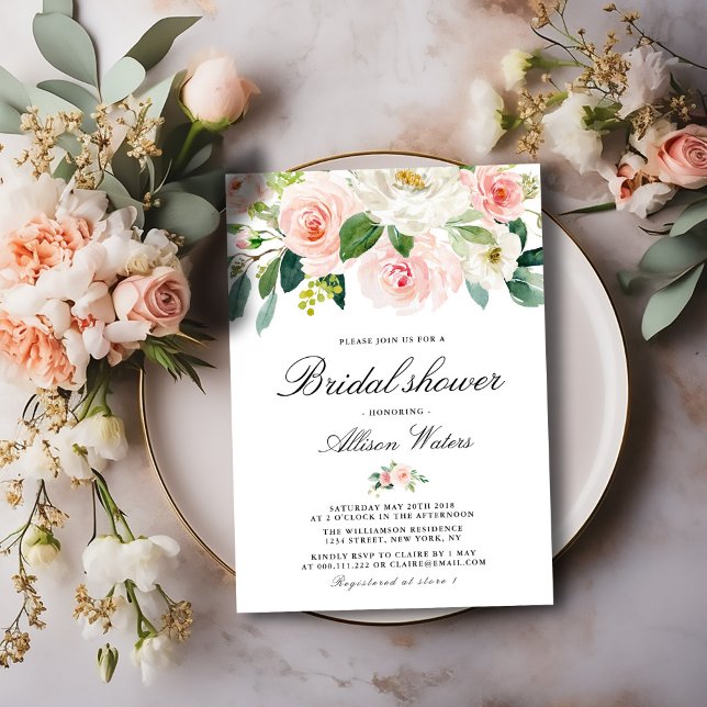 Ethereal blush pink floral Bridal shower Invitation (Creator Uploaded)