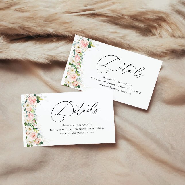 Ethereal Blush Pink Roses Details Enclosure Card (Creator Uploaded)