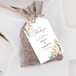 Ethereal Blush Pink Roses Wedding Gift Tag