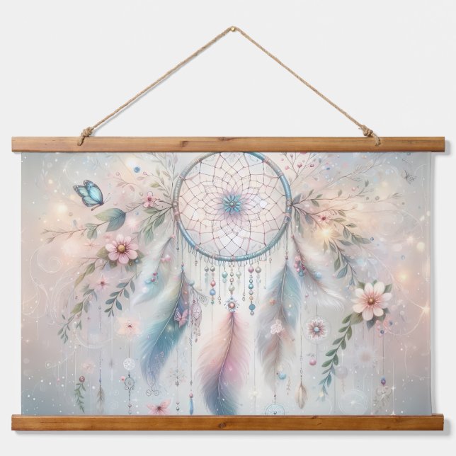 Ethereal Boho Dreamcatcher  Hanging Tapestry (Front)