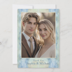 Ethereal Boho Wedding Thank You Card Watercolor