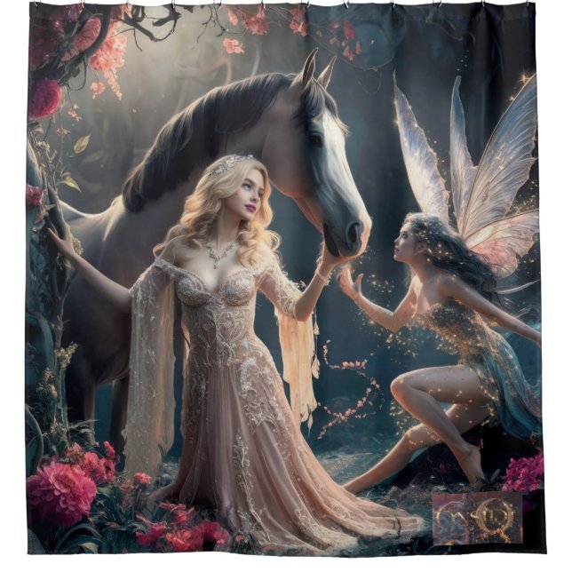  "Ethereal Bond" shower curtain. Curtain (Front)