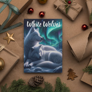 Ethereal Bond White Wolves Resting Postcard