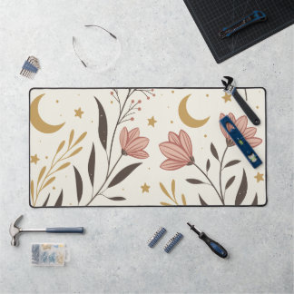  Ethereal Botanical Moonlit Pattern – Floral  Desk Mat