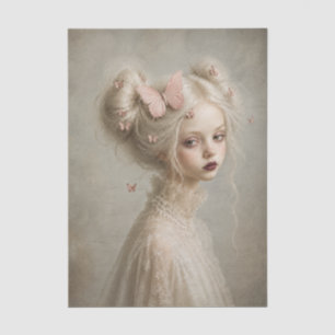 Ethereal Butterfly Girl Vintage Portrait Poster    Tissue Paper