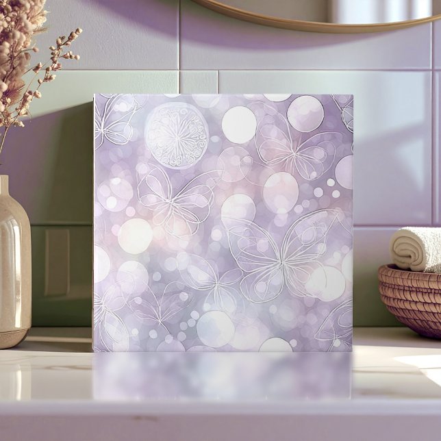 Ethereal Butterfly Glow Lavender ID1184a Ceramic Tile (Creator Uploaded)