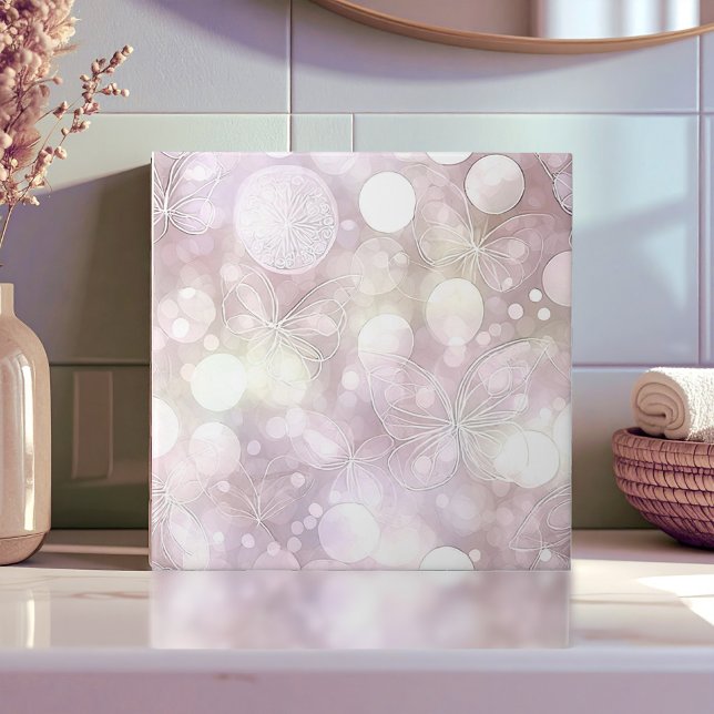 Ethereal Butterfly Glow Pink ID1184c Ceramic Tile (Creator Uploaded)