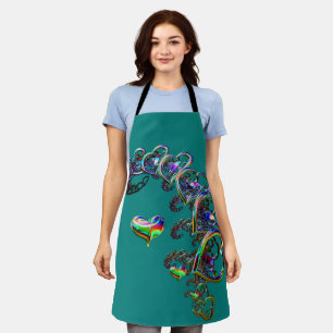 Ethereal Cascade of Hearts Apron