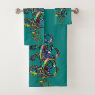 Ethereal Cascade of Hearts Bath Towel Set